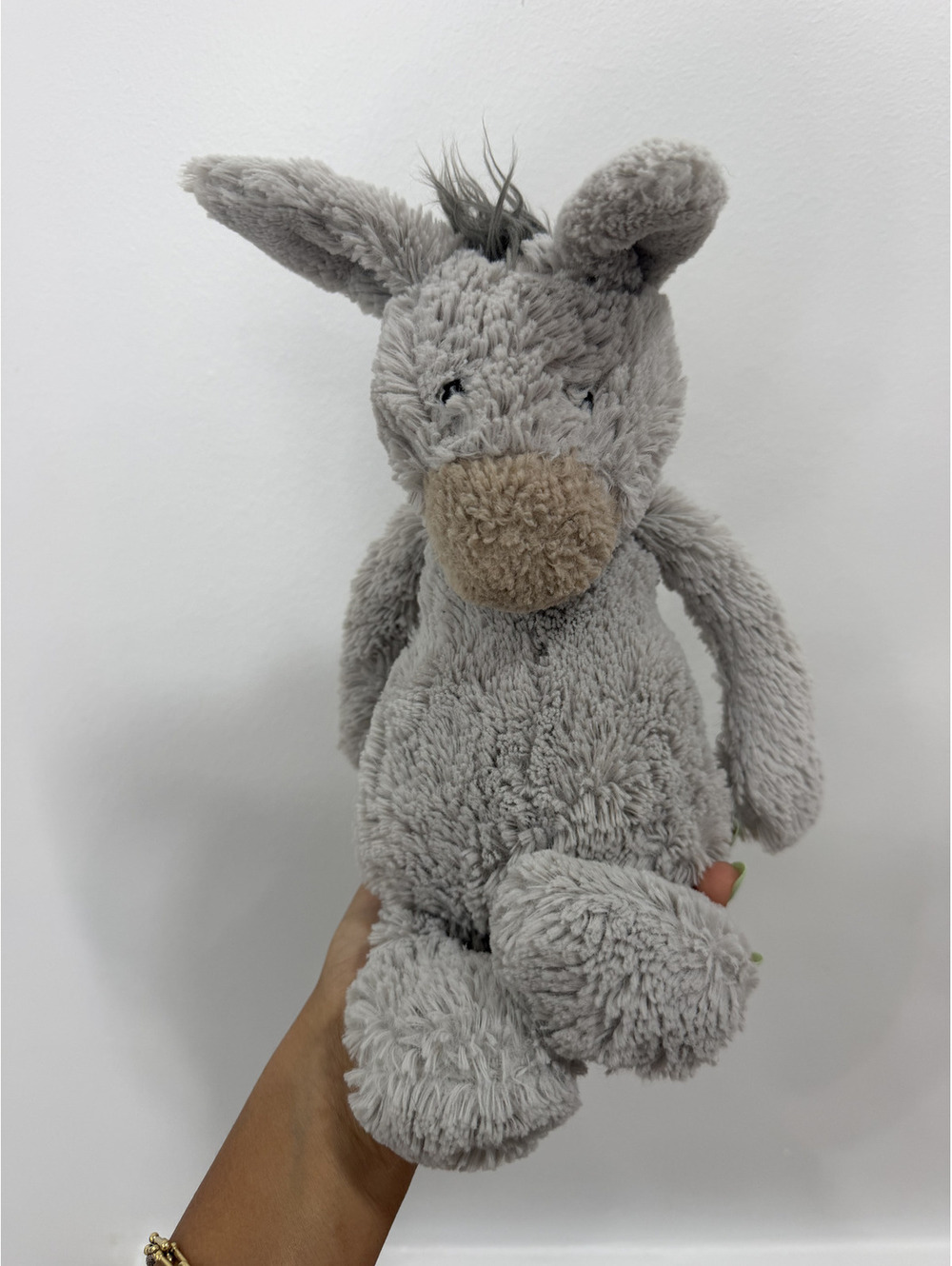 Jellycat Bashful Donkey Plush Stuffed Animal Gray Soft Toy 10” retired